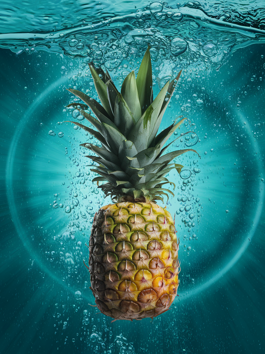 Ananas dans l'eau